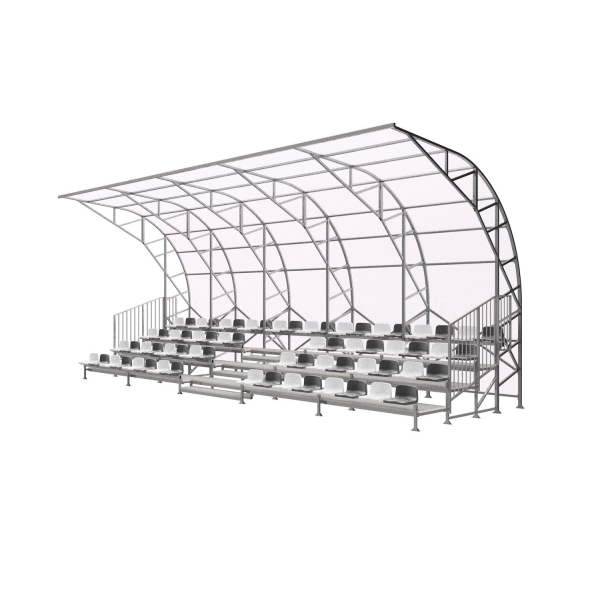 Fixed grandstand with plastic seats and podium, type TSD 200