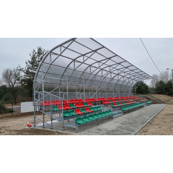 Fixed grandstand with plastic seats and podium, type TSD 200