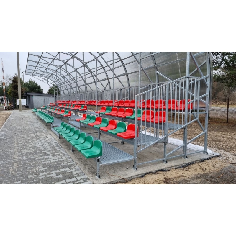 Fixed grandstand with plastic seats and podium, type TSD 200