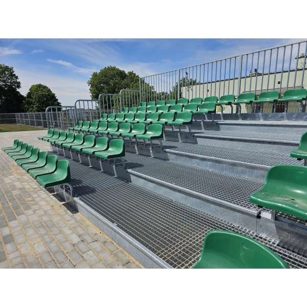 Fixed grandstand with plastic seats and podium, type TZZ