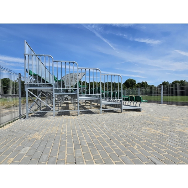 Fixed grandstand with plastic seats and podium, type TZZ