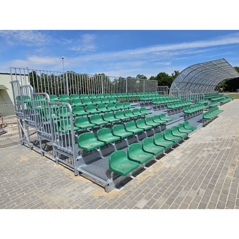 Fixed grandstand with plastic seats and podium, type TZZ