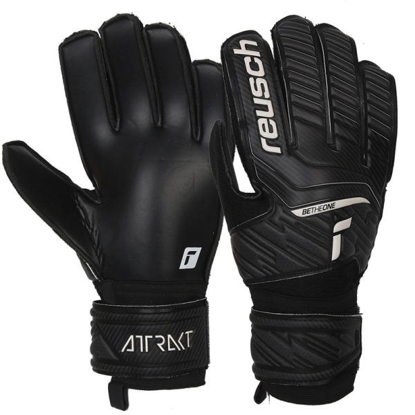 Reusch Attrakt Solid Torwarthandschuh, Farbe schwarz