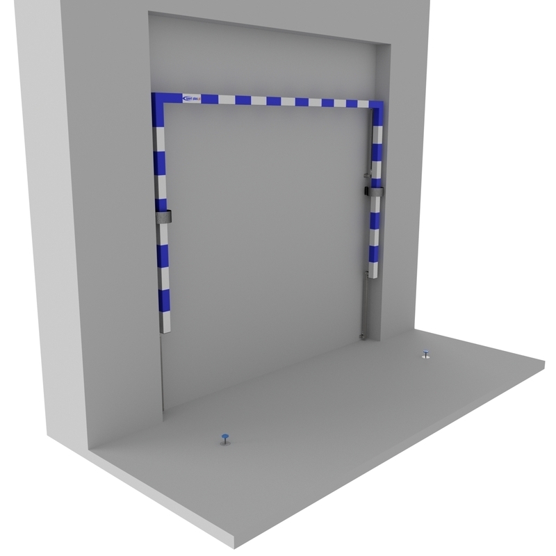 Handbollsmål av aluminium 3x2 m, väggmonterade