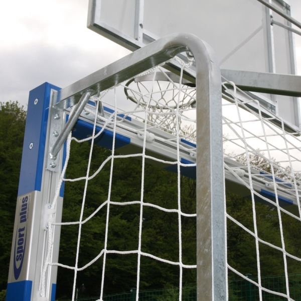 Handbollsmål av aluminium, 3x2 m, ram bultad i hörnen