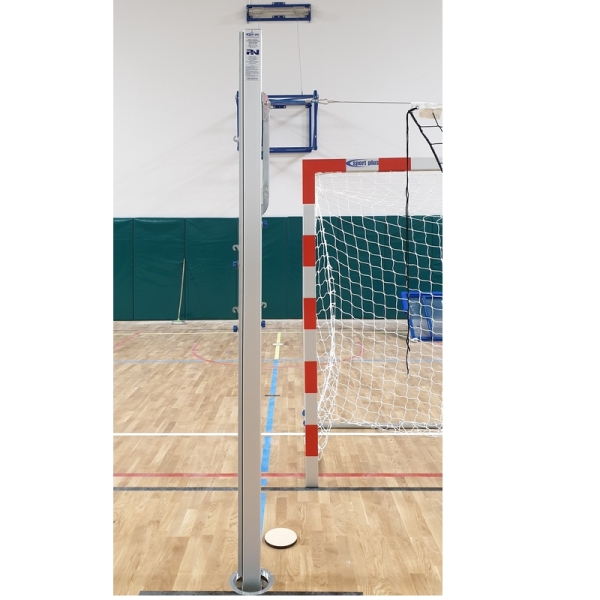 Two-sided aluminum volleyball post 80x80 mm