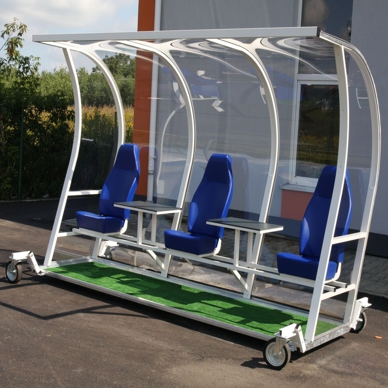 Cart for transporting booths for reserve players