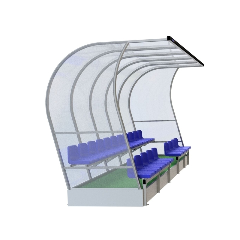 VIP tartalék játékosok kabinja (platform műfűvel)