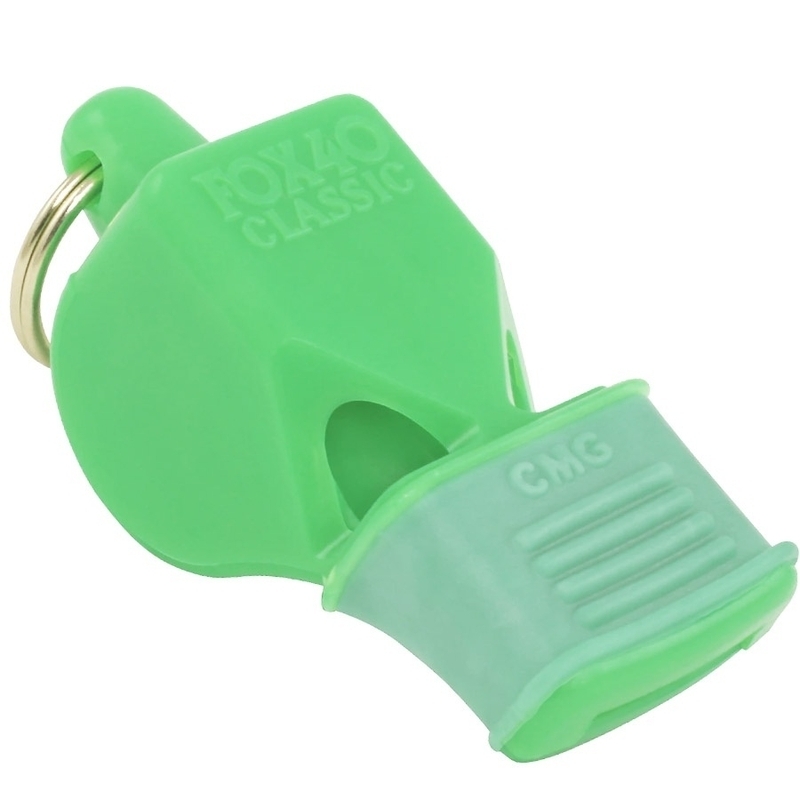 Fox 40 CMG Safety Classic whistle with cord, green color