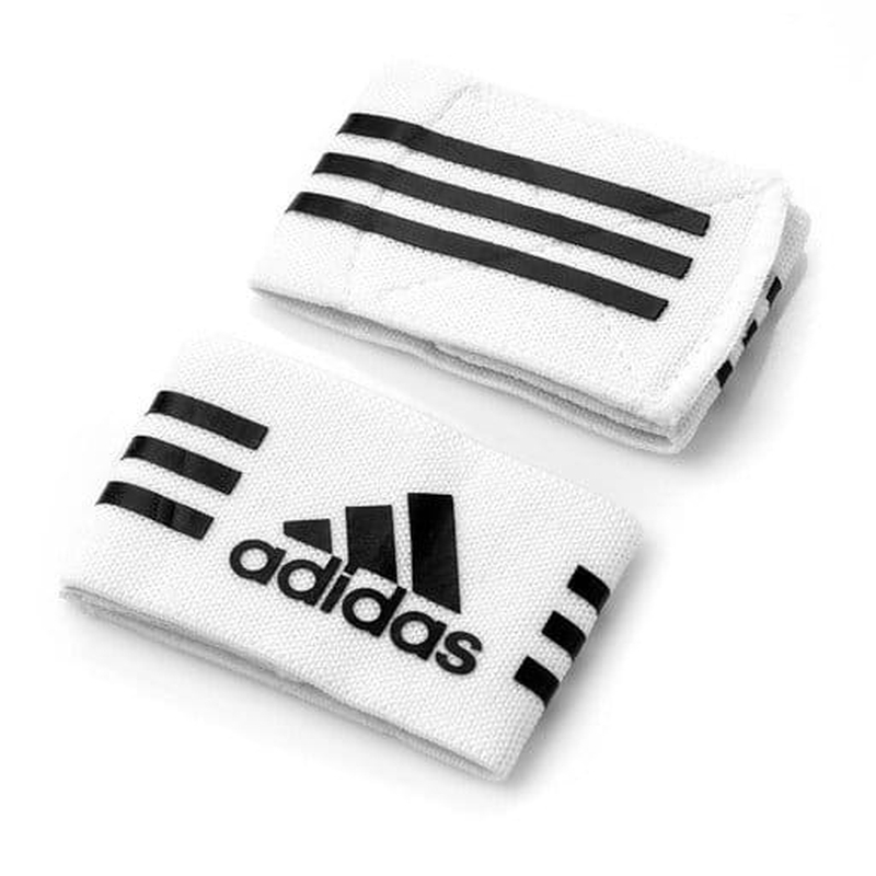 Stödband för Adidas fotbollsdamasker, vit (2 st).