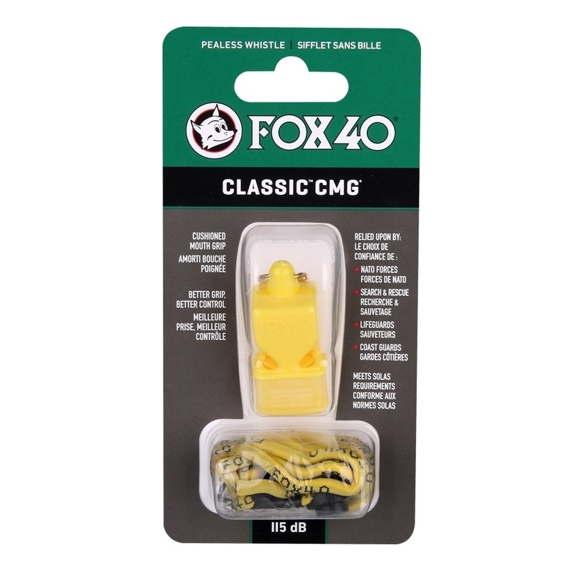 Fox 40 Classic CMG whistle with cord , yellow color