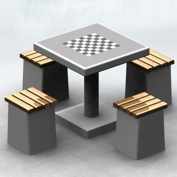 Concrete chess or Chinese game table