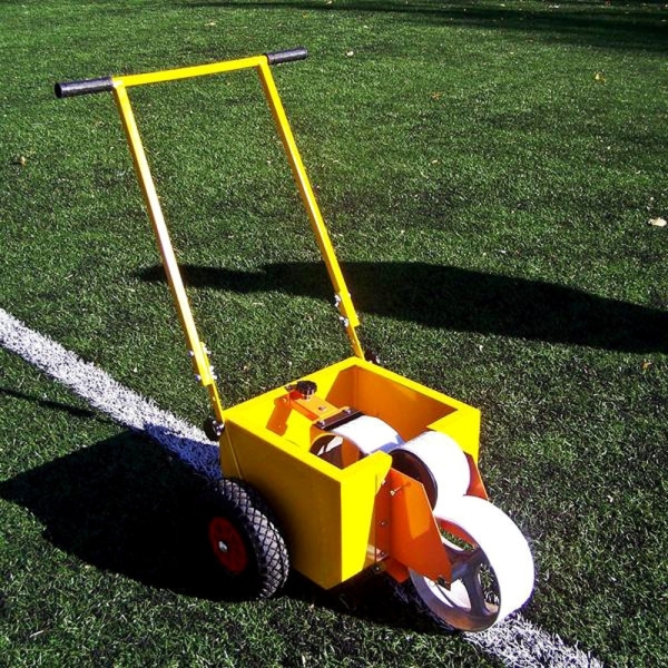 Pitch line painting cart with roller system