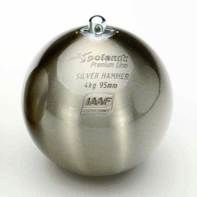 Silver Hammer athletic hammer, 4 kg stainless steel IAAF.