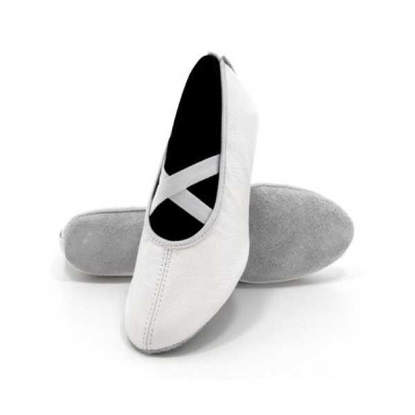 Cotton and leather ballet shoes