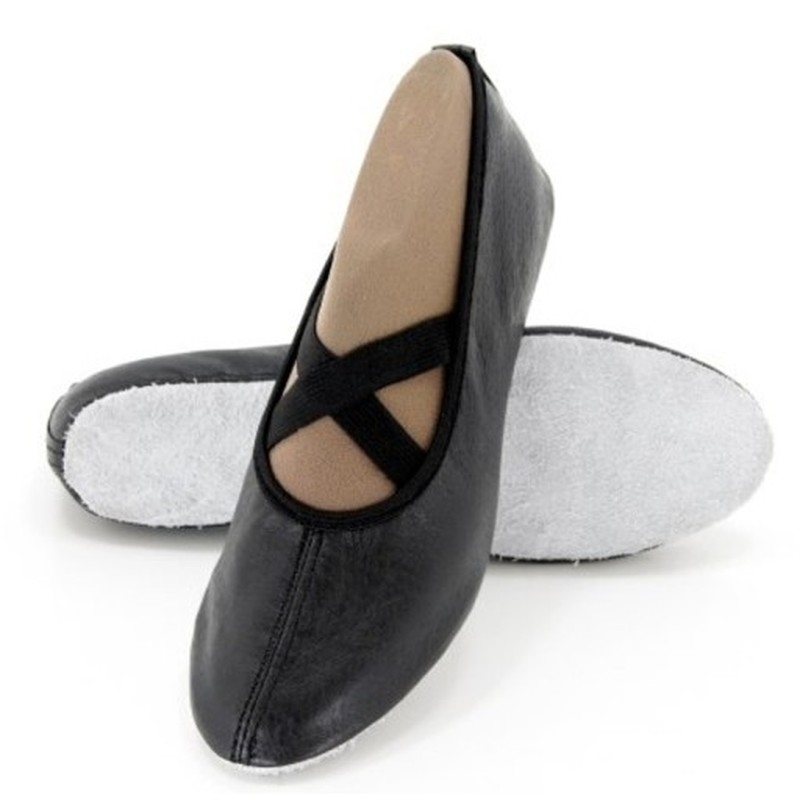 Children's cotton and leather ballet shoes.