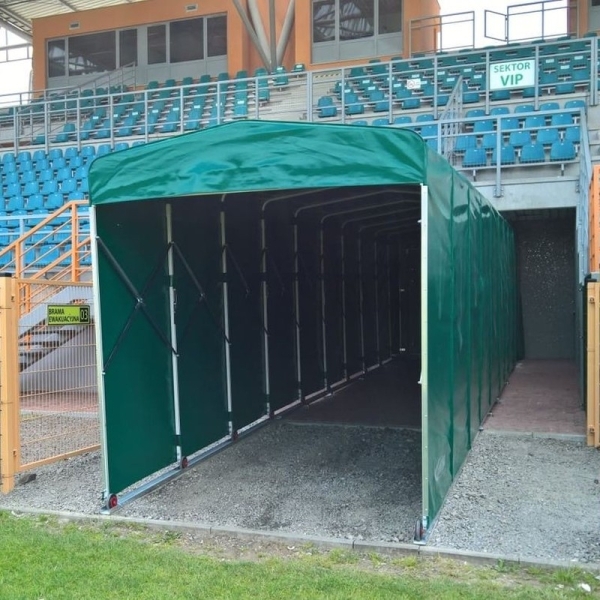 Teleskopisk tunnel till fotbollsstadion