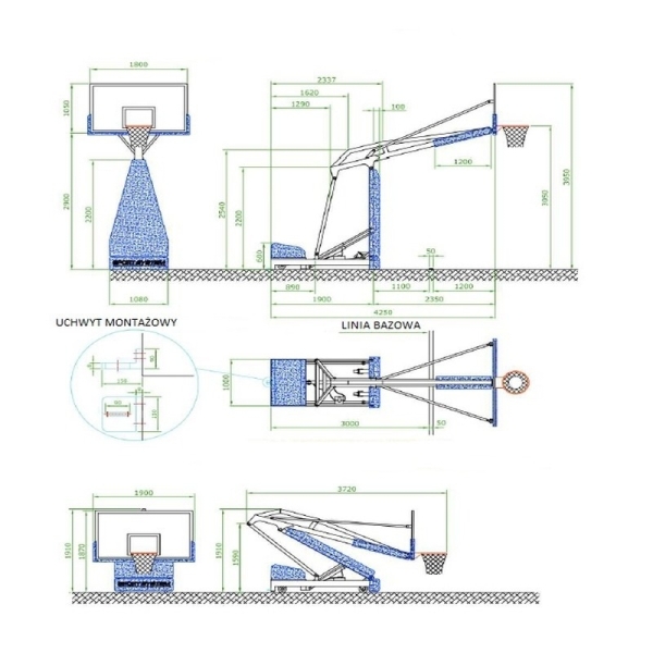 HYDROPLAY JUNIOR Auflaufkorb, hydraulisch manuell klappbar