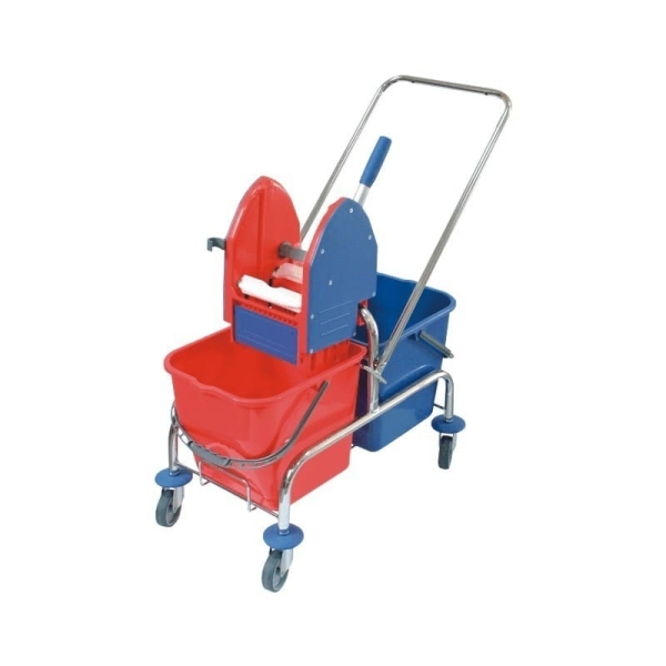 Double chrome cleaning cart