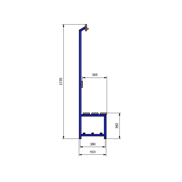 Checkroom bench-hanger - one-sided