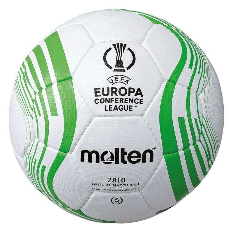 Piłka nożna Molten UEFA Conference League 2810, rozmiar 5, kolor biało-zielony