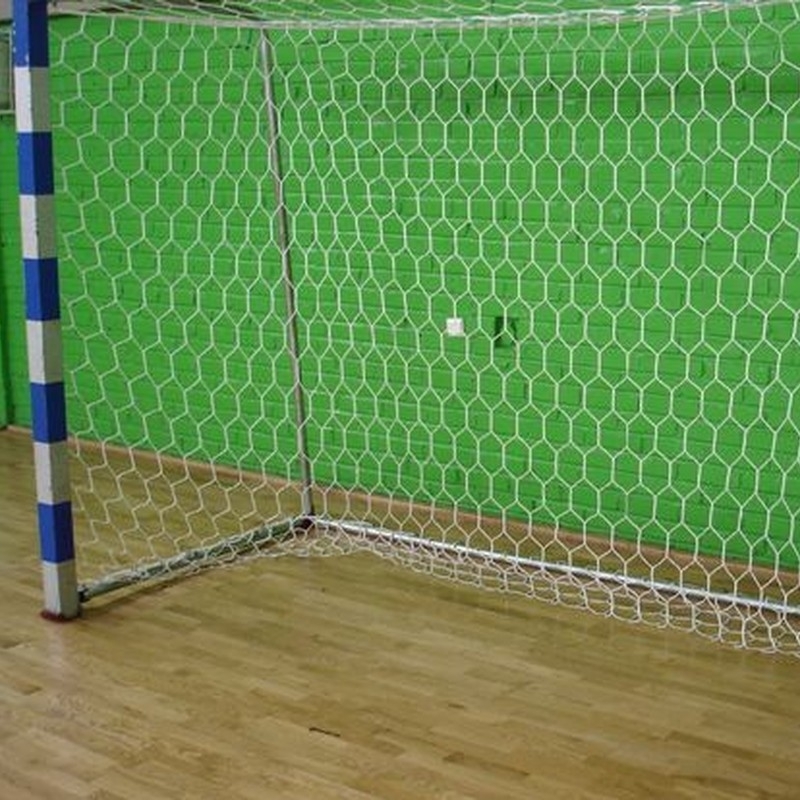 Futbolo tinklai 7,32 x 2,44 m, PA 6 mm, gylis 200/200 cm, korio formos