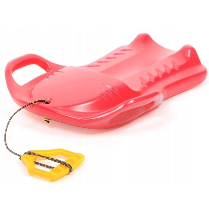 Sporty plastic sled, red color