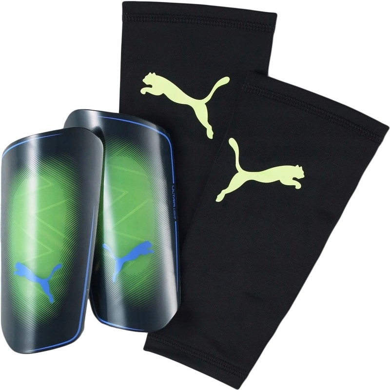 Puma Shinguards ULTRA Light Sleeve fotbollsskydd, färg grön och svart