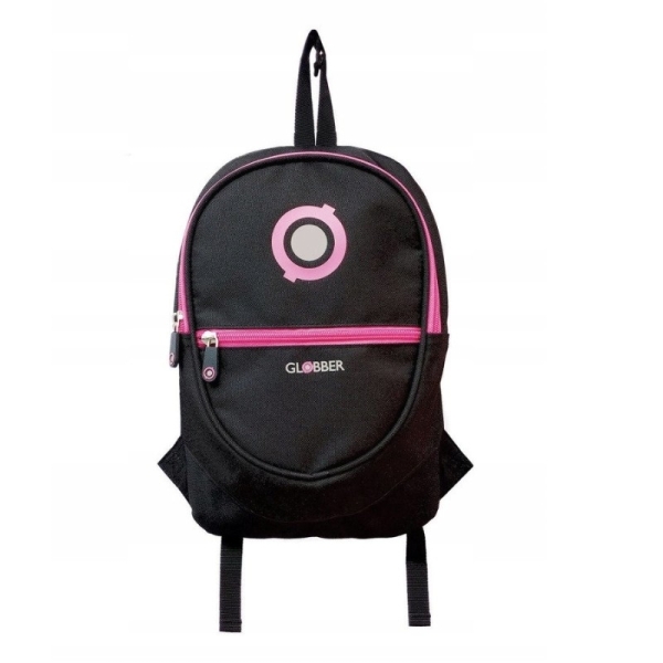 Globber JR children's backpack, black and pink color