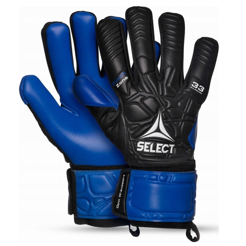 Select 33 Allround goalkeeper gloves, size 6, black-blue color