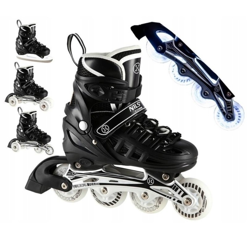 A-l skates, Nils Extreme 4-in-1 LED, NH10905, size (S) 31-34, black color