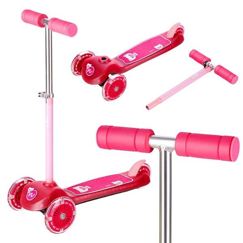 Dreirädriger Tretroller A-l, HLB001 NILS FUN, Farbe rosa