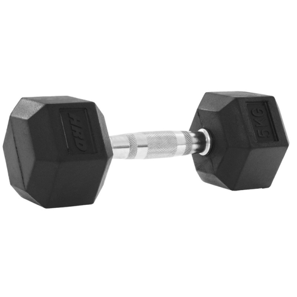 Beltor HRD System Line Hex Cast Iron Rubber Dumbbell 5kg