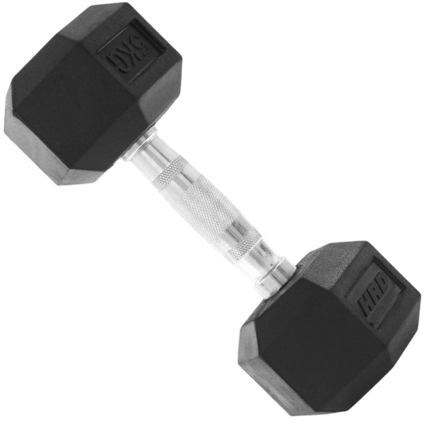 Beltor HRD System Line Hex Cast Iron Rubber Dumbbell 5kg