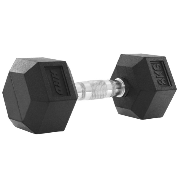 Beltor HRD System Line Hex Cast Iron Rubber Dumbbell 8kg