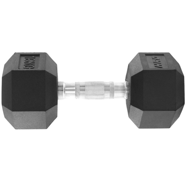 Beltor HRD System Line Hex Cast Iron Rubber Dumbbell 16kg.