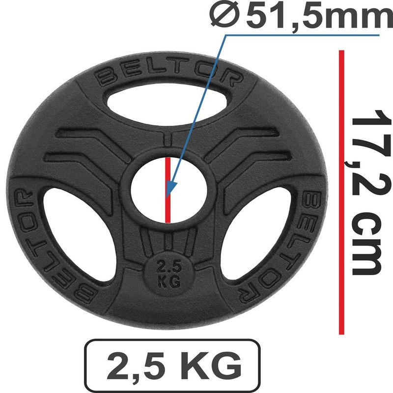 Beltor Obciążenie Żeliwne Kierownica "FASTGRIP" / Iron Handle Plates 51,5 mm CZARNE