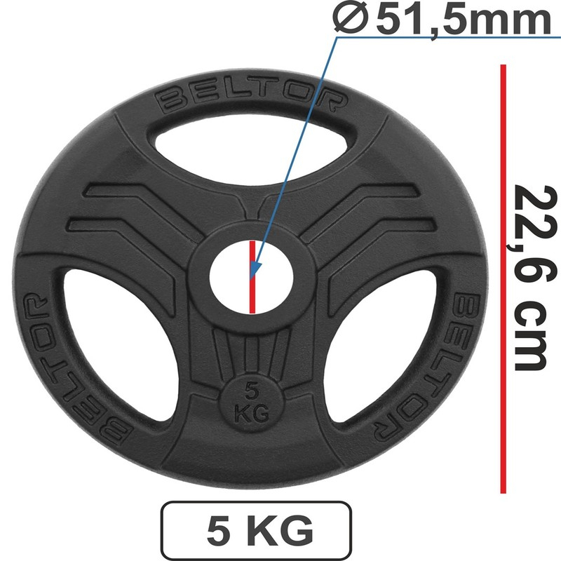 kopija iš kopija iš Beltor Obciążenie Żeliwne Kierownica "FASTGRIP" / Iron Handle Plates 51,5 mm CZARNE