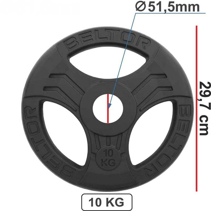 copy of copy of copy of Beltor Obciążenie Żeliwne Kierownica "FASTGRIP" / Iron Handle Plates 51,5 mm CZARNE