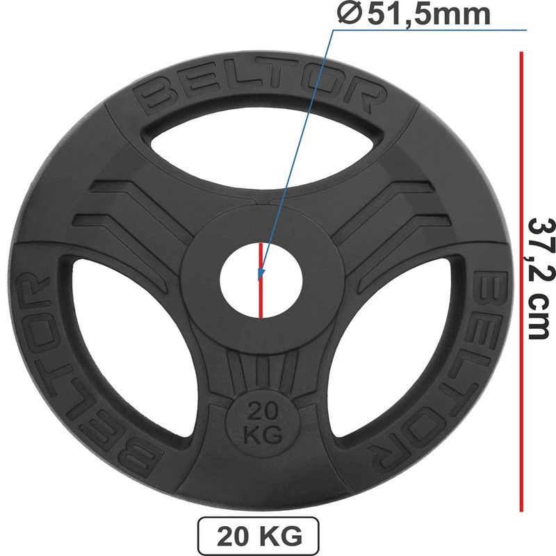 Beltor Obciążenie Żeliwne Kierownica "FASTGRIP" / Iron Handle Plates 20kg