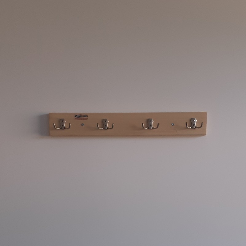 Wooden slat checkroom hanger