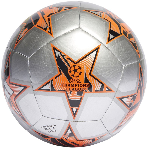 Adidas Match Ball Replica Club Football, size 5, silver, black and orange color