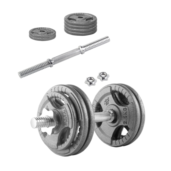 копія Beltor PF Line Hantla żeliwna - Cast Iiron Dumbbell szara-hammertone 10kg / 28mm