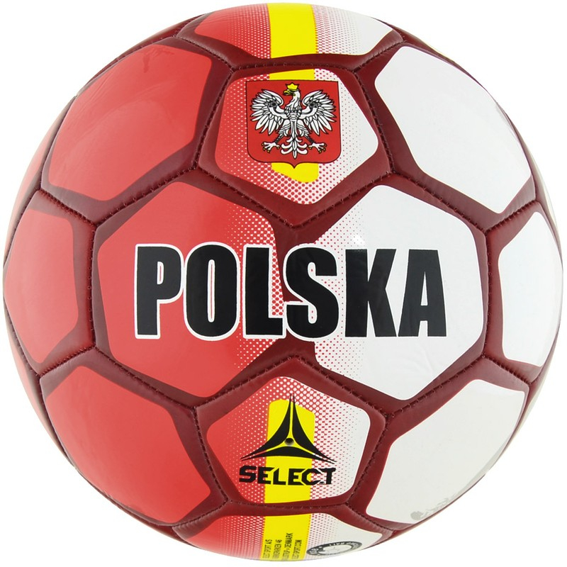 Select Poland soccer, size 5, red and white color