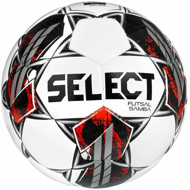 Select Futsal Samba FIFA Basic v22 soccer, size 4, color white-silver-red-black