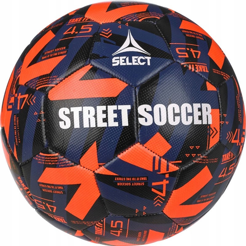 Select Street Soccer ball, size 4.5, orange-black and navy blue color