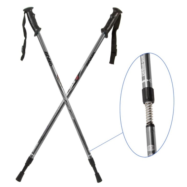 Enero Classic trekking poles, silver color