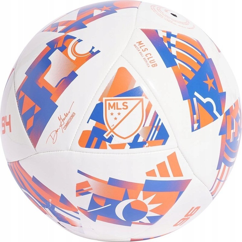 Adidas MLS Club soccer ball, size 5, white-blue-orange color