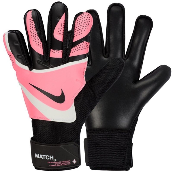 Nike GK Match JR goalkeeper gloves, black-pink and white color