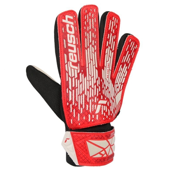 Reusch Attrakt Starter Solid Junior Torwarthandschuhe, rot und weiß